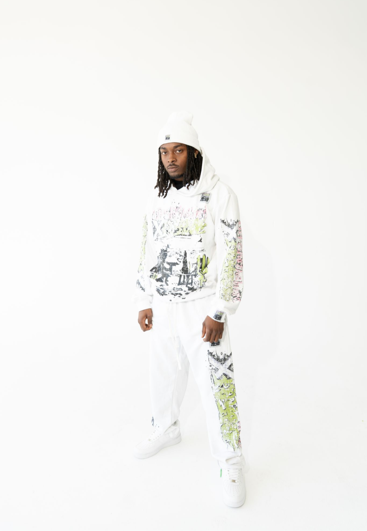Offskiithebrand X MillionaireMenace sweatpants set white