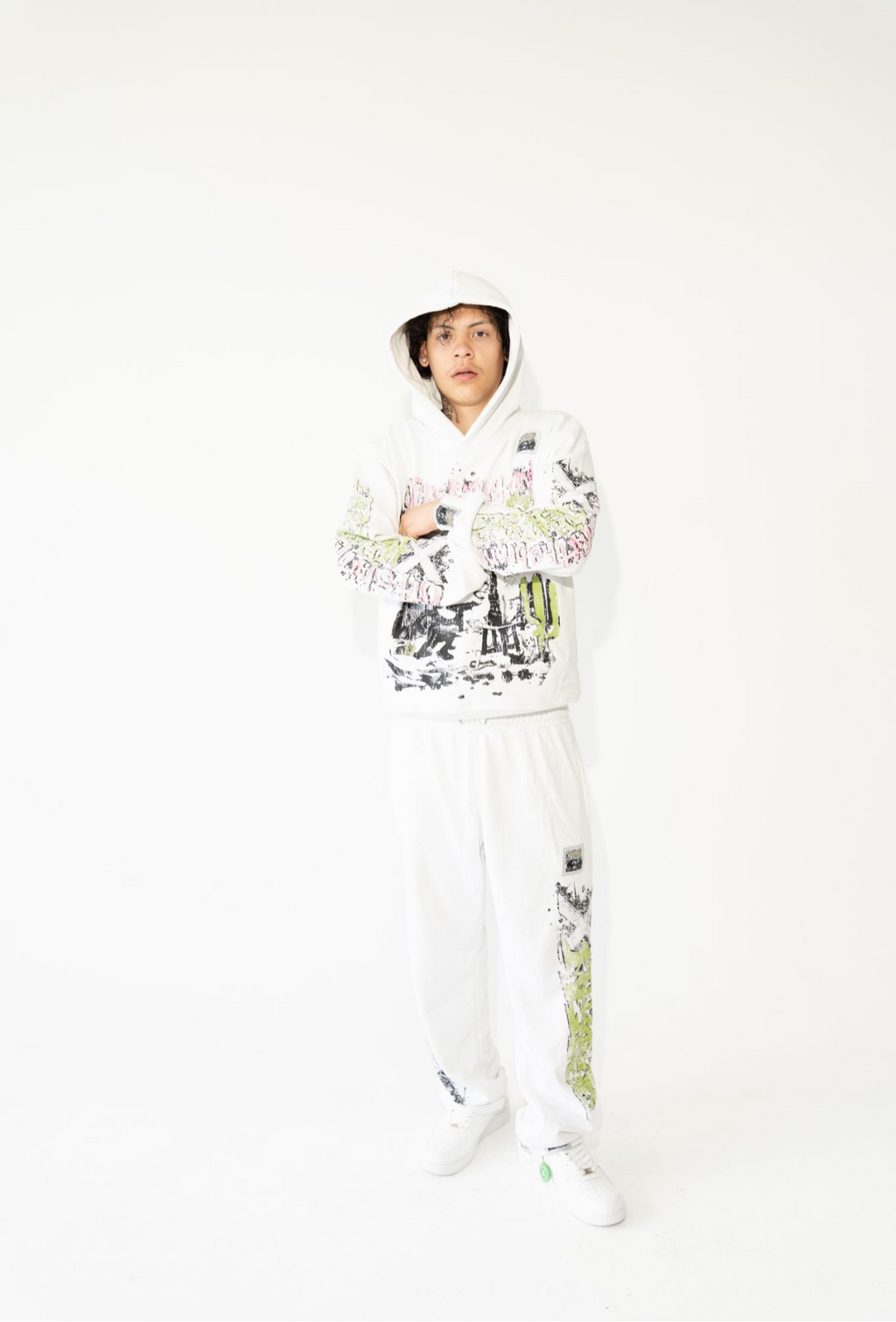 Offskiithebrand X MillionaireMenace sweatpants set white