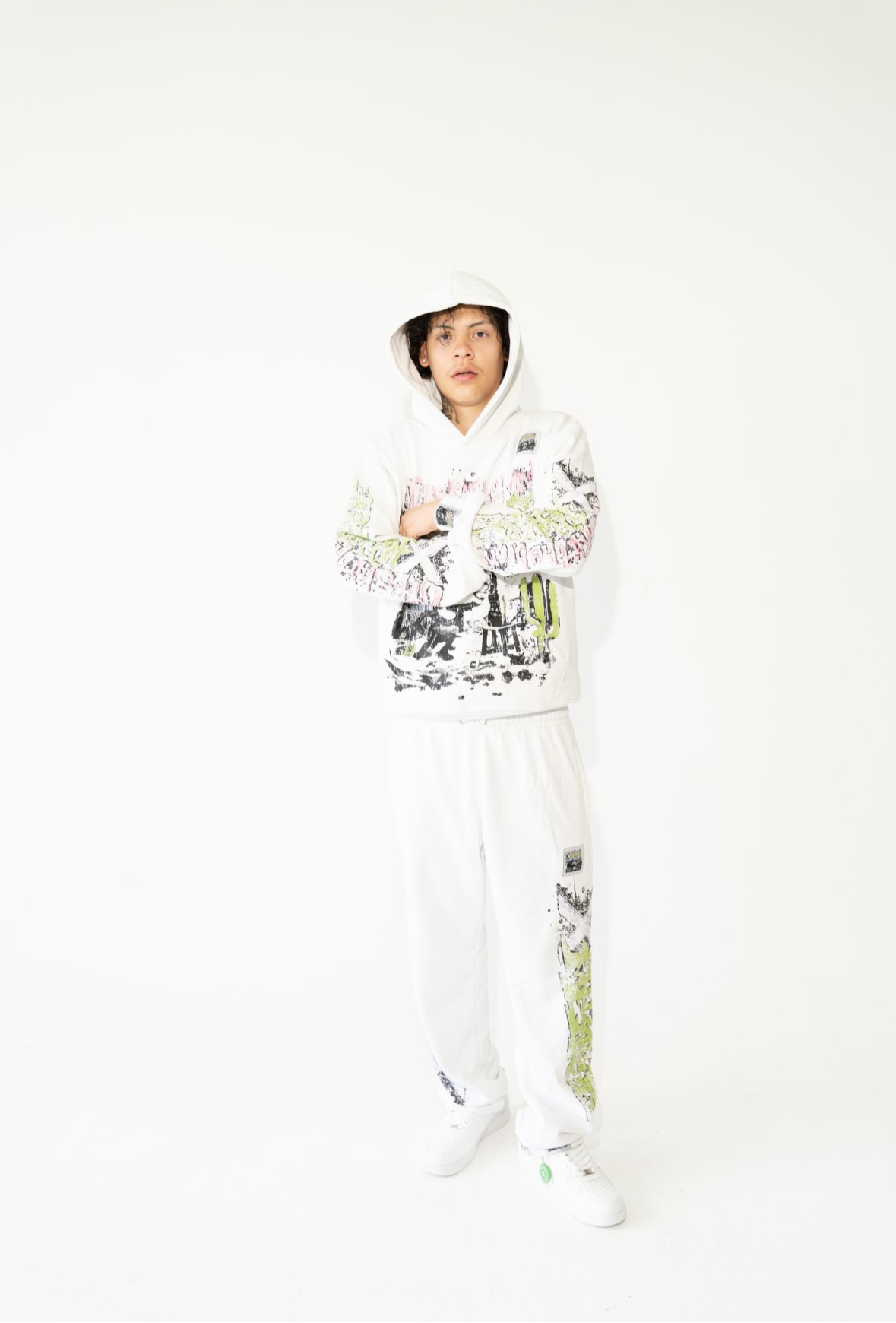 Offskiithebrand X MillionaireMenace sweatpants set white