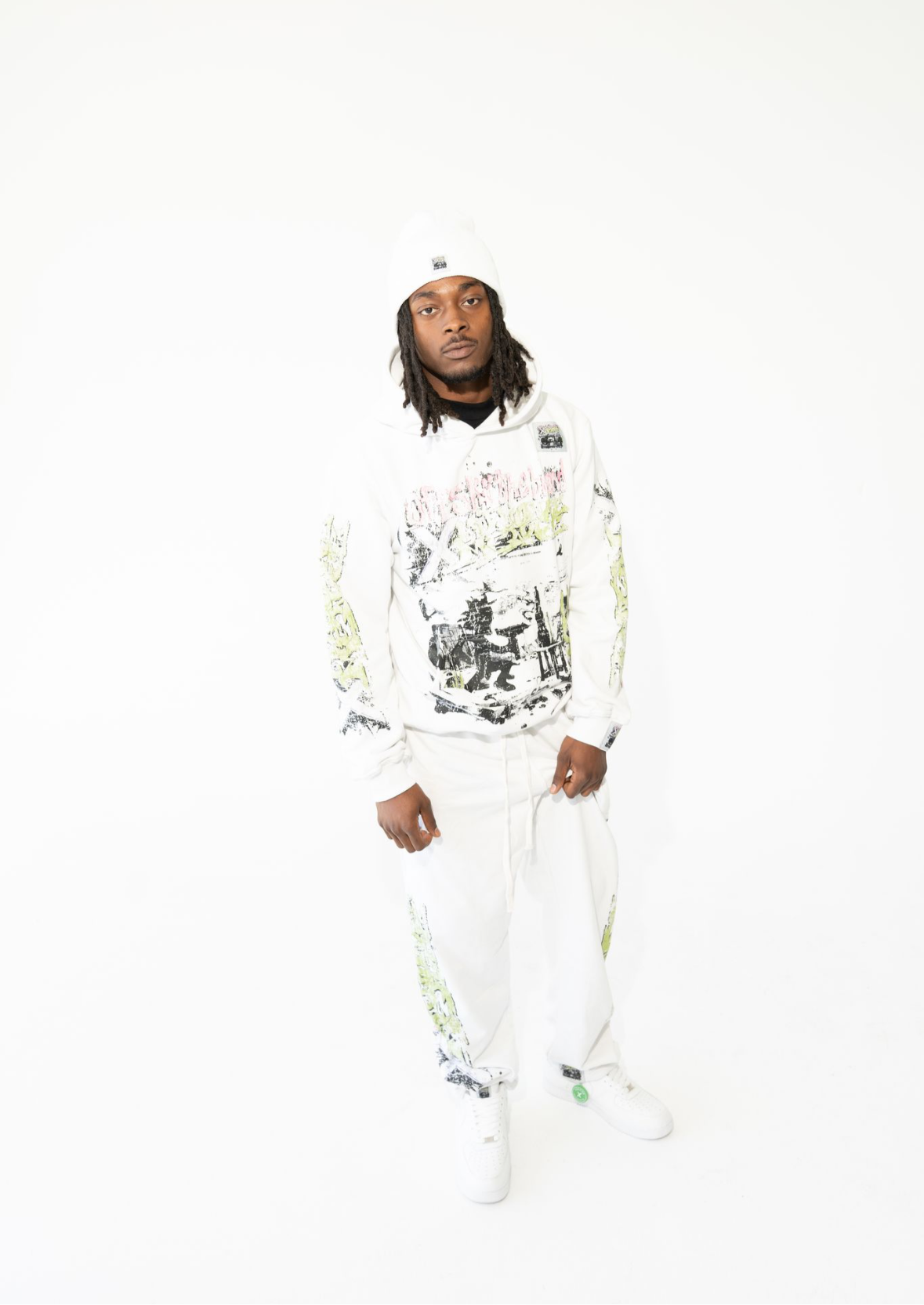 Offskiithebrand X MillionaireMenace sweatpants set white
